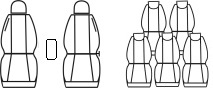 Autopotahy VOLKSWAGEN TOURAN III, 7 míst, od r. 2015, VIP černé