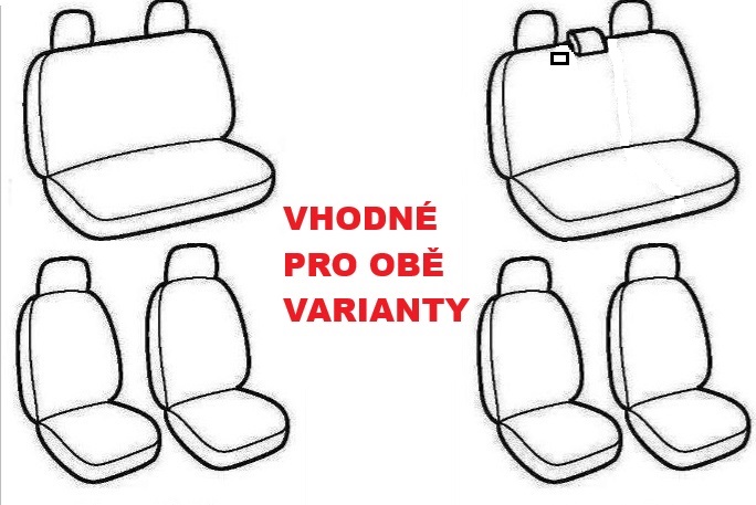 Autopotahy Škoda Fabia I, nedělená, černé