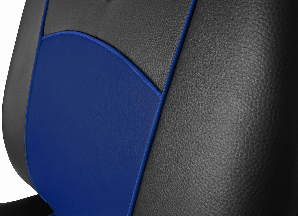 Autopotahy Škoda Rapid, kožené Tuning, se zadní loketní opěrkou, modré