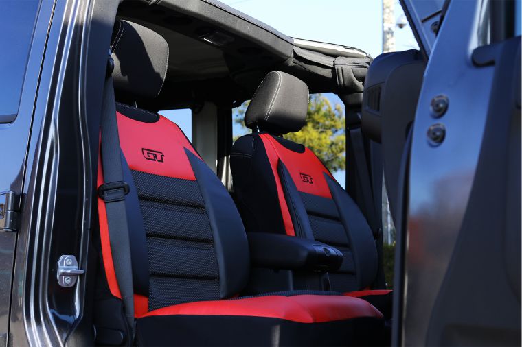 Ergonomický potah na 1 sedadlo GT ERGONOMIC LEATHER, červený