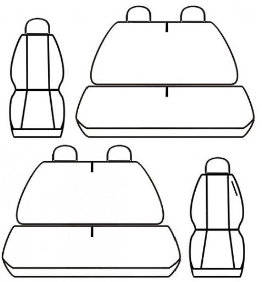 Autopotahy Volkswagen T5, 6 míst, 1+2,2+1 od r. 2003  - 2015, prolis