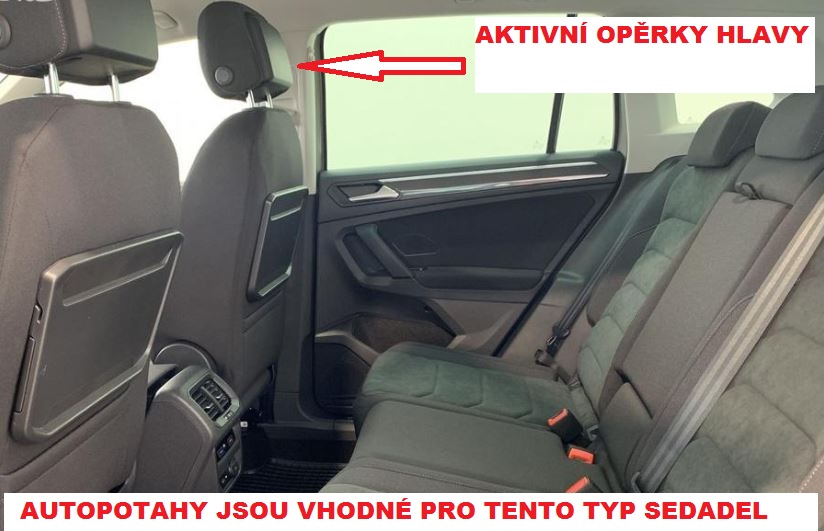 Autopotahy VOLKSWAGEN TIGUAN II, od r. 2016, Eco kůže + alcantara černé