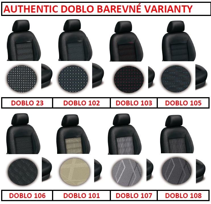 Autopotahy RENAULT TRAFIC DVOJKABINA CREW VAN, 6míst,od 2016, AUTHENTIC DOBLO, žakar modrý