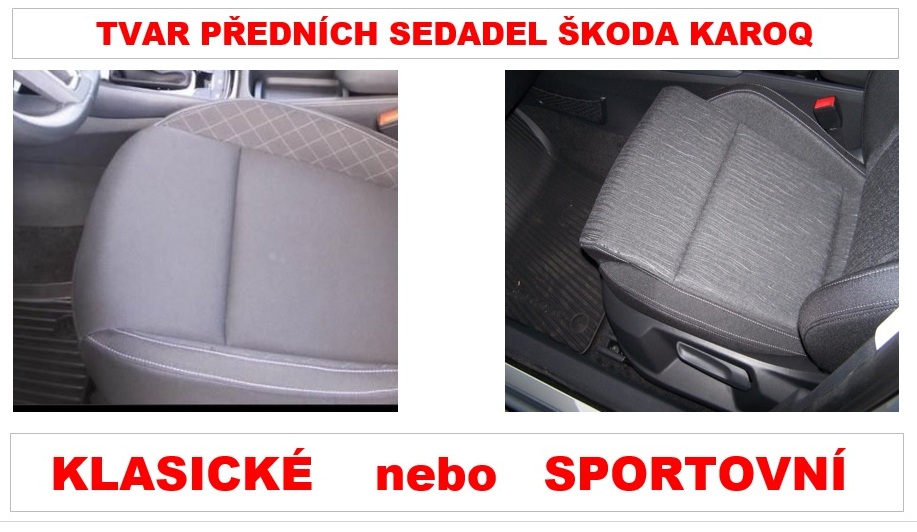 Autopotahy ŠKODA KAROQ, ZADNI SEDADLA DĚLENÁ NA 3 DÍLY,  AUTHENTIC DOBLO, žakar červený