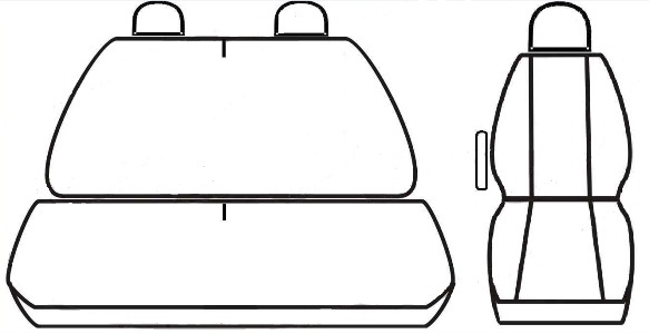 Autopotahy VOLKSWAGEN T6, 3 místa, 1+2, od r. 2015-2022, AUTHENTIC VELVET černé