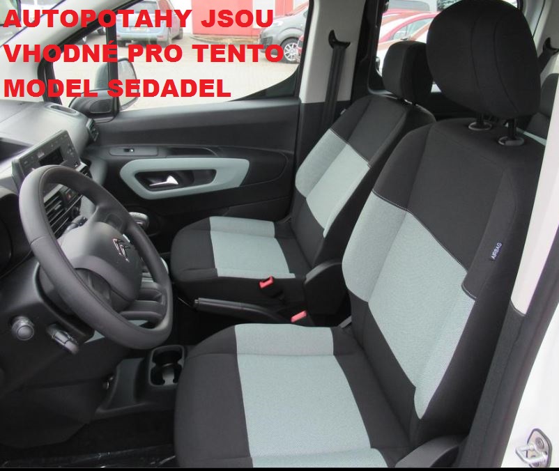 Autopotahy CITROEN BERLINGO III, vzadu dělený 2/1, od 2018, AUTHENTIC CARO zelené