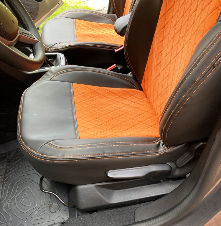 Autopotahy DACIA JOGGER, 5 MÍST, od r. 2021, VELVET EXCLUSIVE oranžové