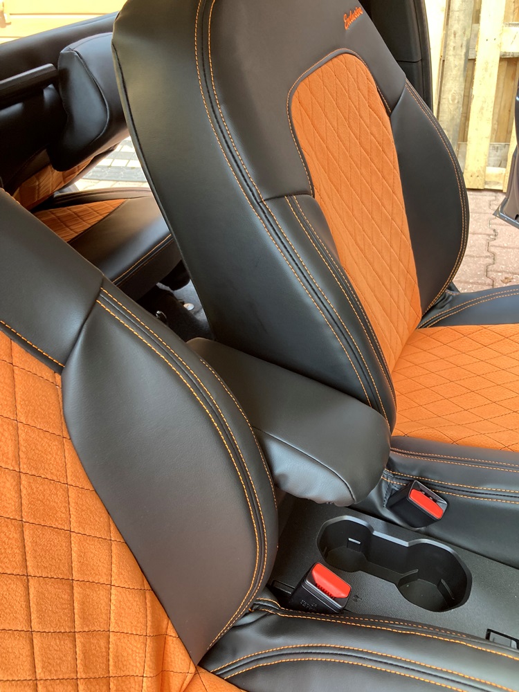 Autopotahy DACIA JOGGER, 5 MÍST, od r. 2021, VELVET EXCLUSIVE oranžové