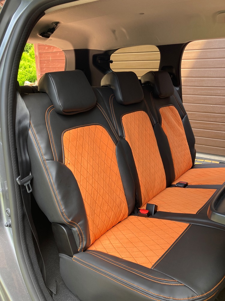 Autopotahy DACIA JOGGER, 5 MÍST, od r. 2021, VELVET EXCLUSIVE oranžové
