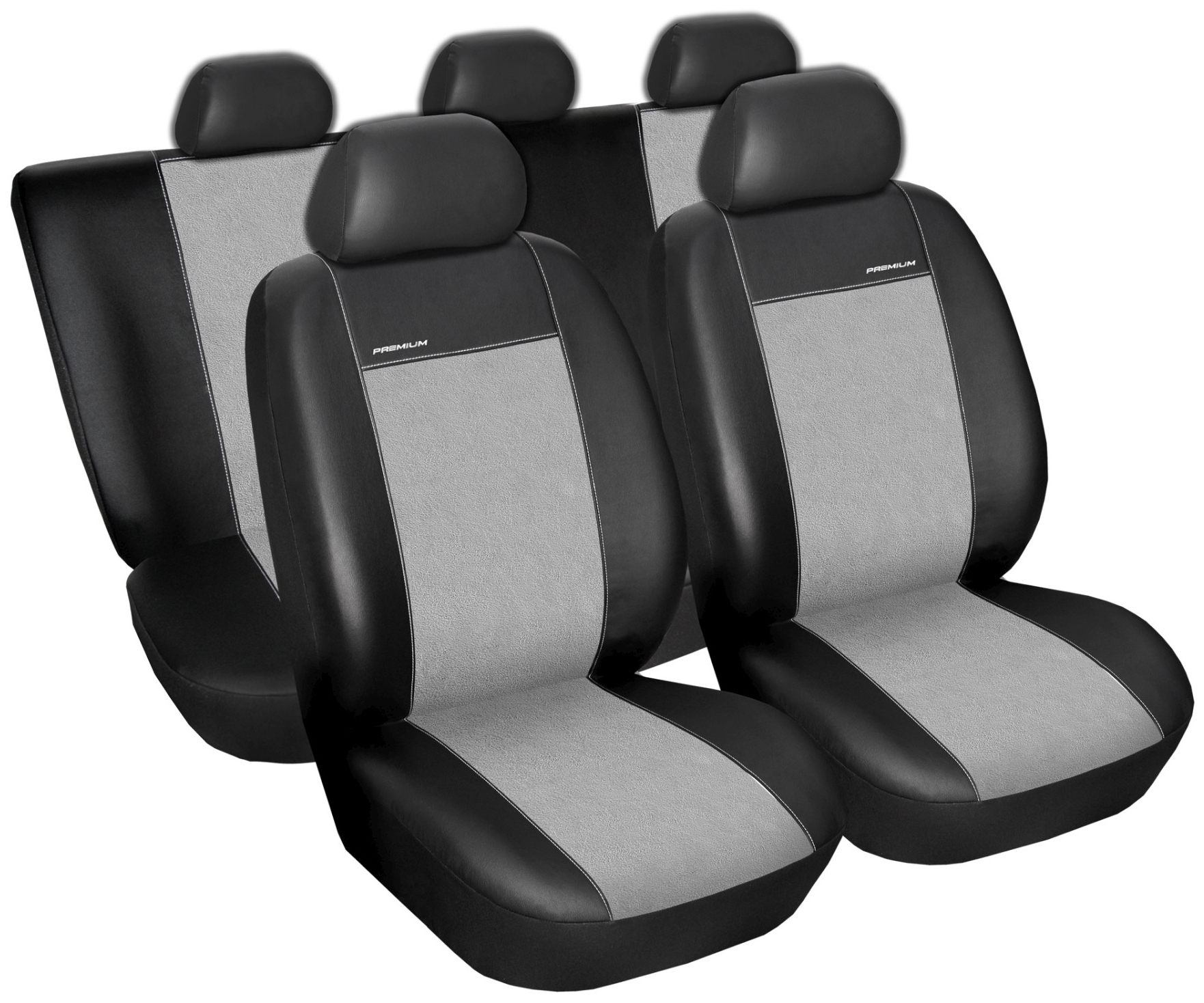 Autopotahy ŠKODA KAMIQ, BEZ ZADNÍ LOKETNÍ OPĚRKY, od r. 2019, Eco kůže+ alcantara šedé