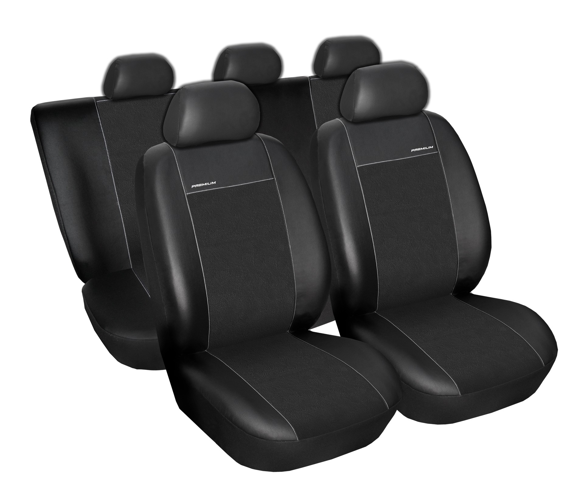 Autopotahy ŠKODA KAMIQ, BEZ ZADNÍ LOKETNÍ OPĚRKY, od r. 2019, Eco kůže+ alcantara černé