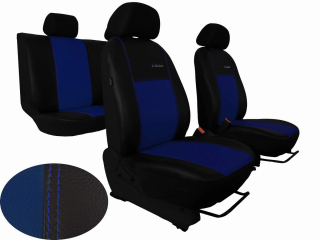 Autopotahy Volkswagen Amarok, od r. 2009-2016, kožené EXCLUSIVE černomodré