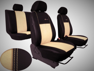 Autopotahy NISSAN PULSAR, se zadní loketní op.,od r.2014, EXCLUSIVE KŮŽE+ALCANTARA béžové