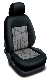 Autopotahy Škoda Fabia I, dělená, 5 opěrek hlavy, AUTHENTIC PREMIUM, Matrix šedý
